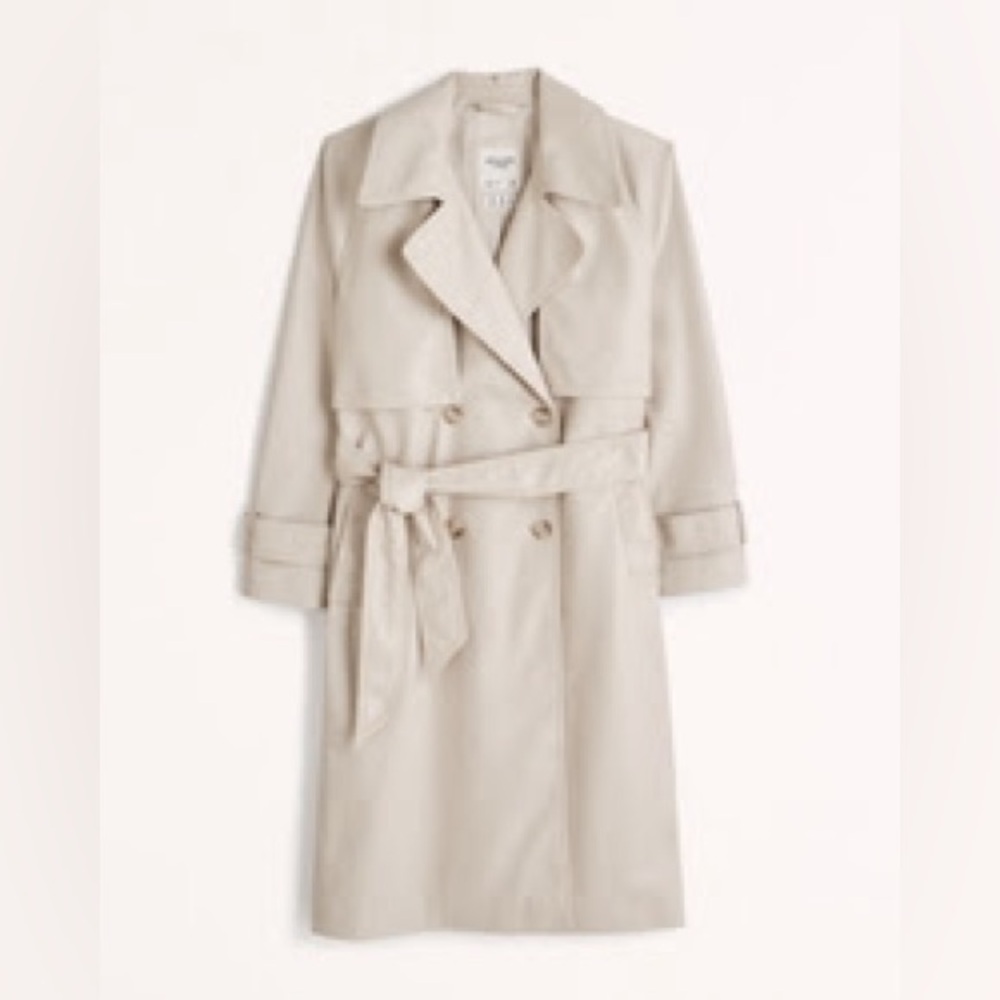 Abercrombie Women's Vegan Leather Trench Coat (L)